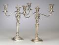 Pair of Silver Plated TwoArm Candelabra