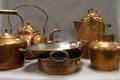 Seven Continental Copper Cooking Vessels