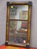 Parcelgilt and Grain Painted Split Baluster Mirror