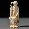 Ivory Okimono of Fukurokuju with a Crane
