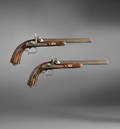 Cased French Percussion Target Pistol Set
