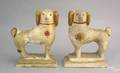 Pair of chalkware poodles 19th c