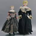 Two Parian Lady Dolls with Fancy Hairstyles