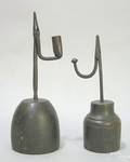 Two wrought iron rush lights late 17thearly 18th c