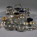 Twentyfive Mostly Asian Silver Plate and Metal Salts