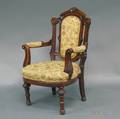 Victorian Walnut Open Armchair