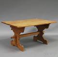 French Provincial Walnut Trestle Table