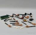 Collection of Tobacco Pipes and CherootCigarette Holders