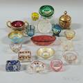 Eighteen Bohemian Gilt Glass Salts