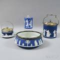 Four Wedgwood Dark Blue Jasperdip Items