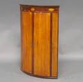 George III Oak Bowfront Hanging Corner Cupboard