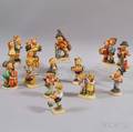Fourteen Ceramic Hummel Child FiguresFigural Groups