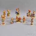 Ten Ceramic Hummel Child Figures