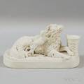 Parian Ware Figural Dog Group Imposing on Good Nature