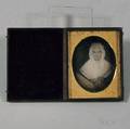 Quarterplate Daguerreotype of a Folk Art Portrait of an Elderly Woman with Her Knitting