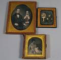 Halfplate and Two Sixthplate Daguerreotype Family Portraits