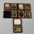 Eight Ninthplate Daguerreotype Portraits of Gentlemen in Five Union Cases