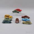 Nine Meccano Dinky Toys Diecast Metal Automobiles