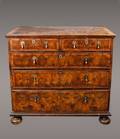 William  Mary Walnut Oyster Veneered Chest