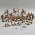 Fortynine Barclay Painted Hollow Cast Lead Mostly WWI Army Figures and Figural Groups and Seven Vehicles