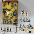 155 Eire Painted Cast Lead Figures and Assorted Metal Signs and Figural Accessories