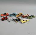 Nine Meccano Dinky Toys Diecast Metal Automobiles