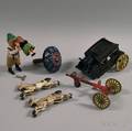 Group of Three Cast Iron and Tin Toys
