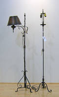 Two wrought iron floor lamps