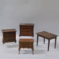 Four Pieces of Stained Wood Doll Furniture