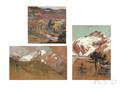 Lucy Scarborough Conant American 18671921 Three Mountainous Landscapes Including Autumn