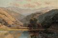 Ludmilla Pilat Welch American 18671925 Valley Pasture by a LakeA California View