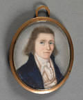 Miniature watercolor on ivory portrait of a gentleman late 18th c