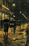 Lesser Ury German 18611931 Rainy Night Berlin