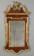 George II burl veneer and giltwood mirror ca 1745