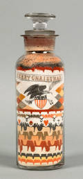 Patriotic sand bottle dated 1875