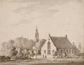 Jan Apeldoorn Dutch 17651838 Three Drawings A View of Amersfoort Cartpath by Huts