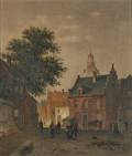Dutch School 19th Century Village Street Early Morning