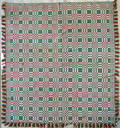 Red white and green overshot coverlet 19th c