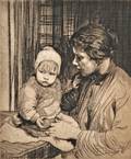 William LeeHankey British 18691952 Two Images of Mothers and Children Lizette and Pierre