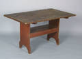 New England red painted bench table 19th c