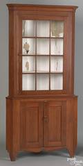 Pennsylvania two piece poplar corner cupboard ca 1820