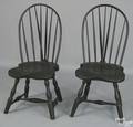 Pair of braceback windsor side chairs late 18th c