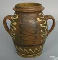 Moravian redware crock 18th19th c