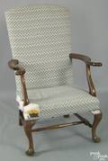 New England Queen Anne mahogany lolling chair