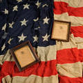 Two Framed Civil War Discharges and American Flag