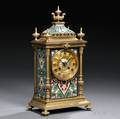 Brass and Champleve Mantel Clock
