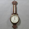 Carved Oak Aneroid Wheel Barometer
