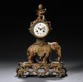 Brass Elephantform Desk Clock