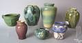 Seven art pottery vases