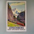 P Colombi Swiss Lotschberg Rail Travel Poster